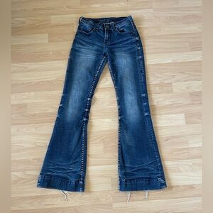 Cowgirl Tuff Dark Blue Flare Jeans - Women's